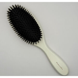 Marula Oil Classic Boar Bristle Hair Brush White Handle Gentle Detangling Shine